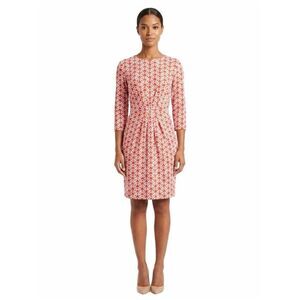 J. McLaughlin Orange and White Geometric Print Dress
